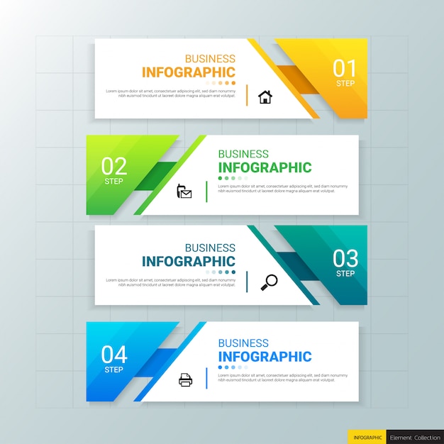 Business-infografiken-vorlage mit vier schritten