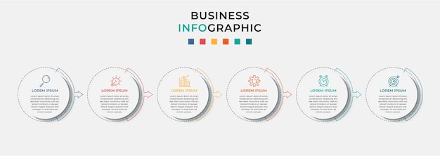 Business infographic optionen oder schritte vorlage