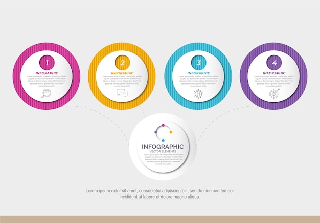 Business-Infographik-Label-Vorlage mit 4 Optionen