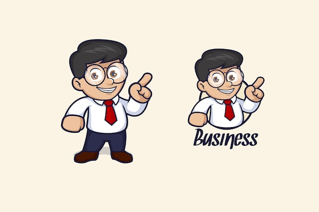 Business kids logo illustration