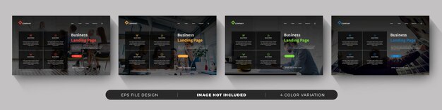 Vektor business landing page template gesetzt