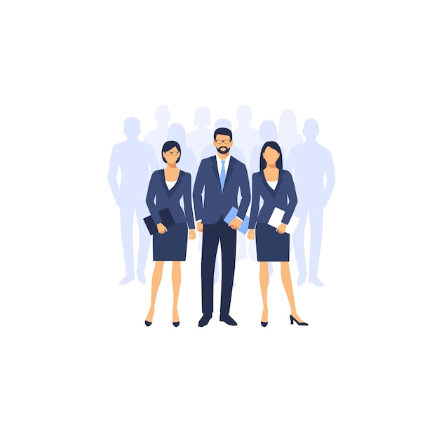 Business-Männer und Frauen Silhouette Team Geschäftsleute Gruppe halten Dokumentenordner Teamwork
