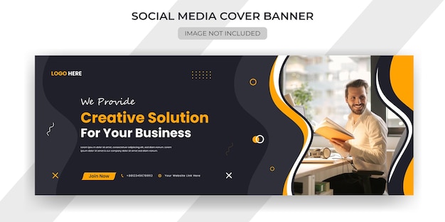 Business Marketing Solution Facebook-Cover und Web-Banner-Vorlage