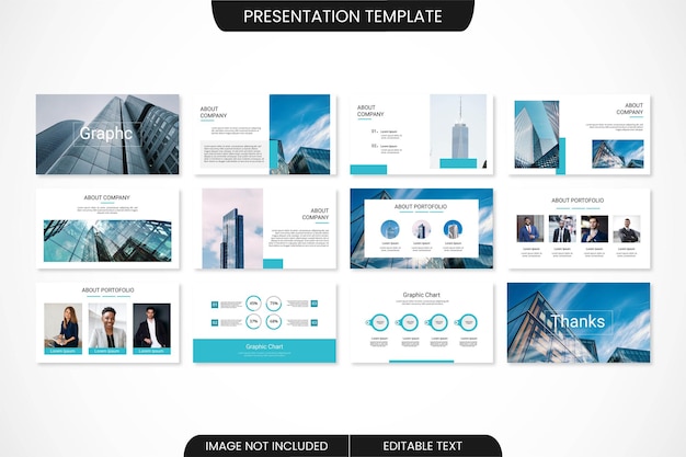 Business minimales powerpoint-präsentationsvorlagendesign