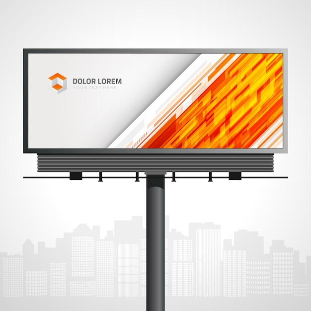 Business outdoor-werbung billboard innovation orange dynamischer druckplatz für textvektor