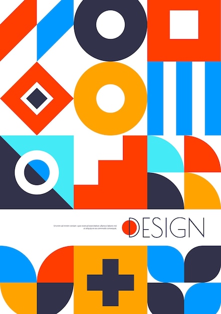 Business-Poster mit abstraktem Bauhaus-Muster