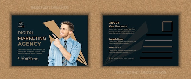 Business-Postkarten-Design-Vorlage doppelseitig