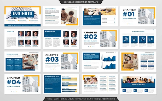 Business-powerpoint-layout-vorlage im premium-stil