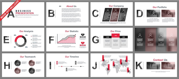 Vektor business powerpoint-präsentation schiebt vorlagen aus infografik-elementen.