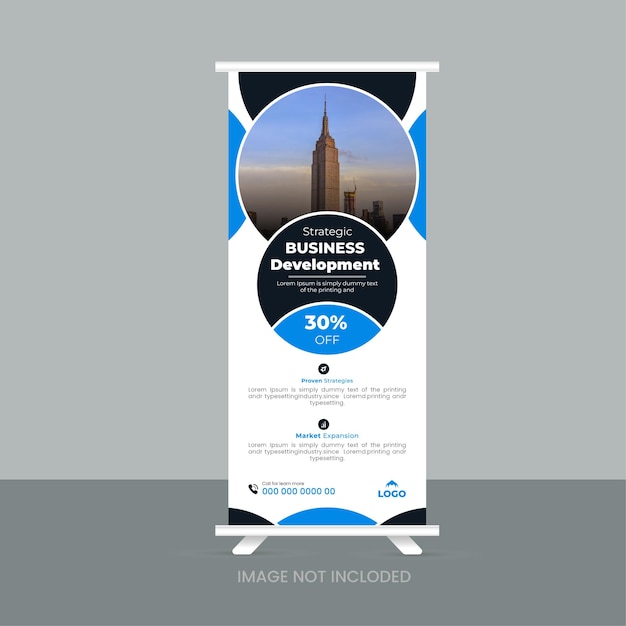 Vektor business-präsentations-roll-up-banner-design-vorlage hinzufügen