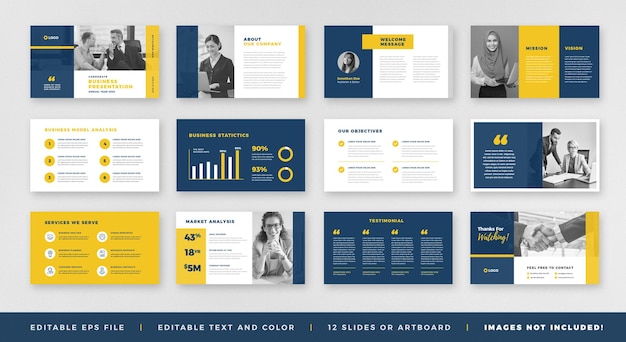 Business Presentation Brochure Guide Design oder Folienvorlage oder Sales Guide Slider