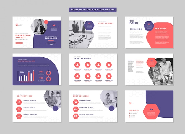 Business presentation brochure guide design | powerpoint-folienvorlage | verkaufsleitfaden schieberegler