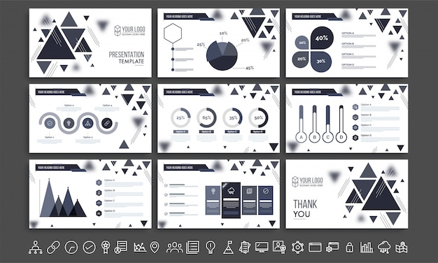 Vektor business presentation template mit infografiken.