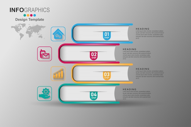 Business Process Timeline Infografiken 4 Schritte.