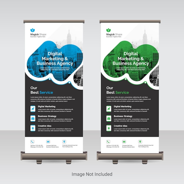 Vektor business rollup oder standbanner-designvorlage