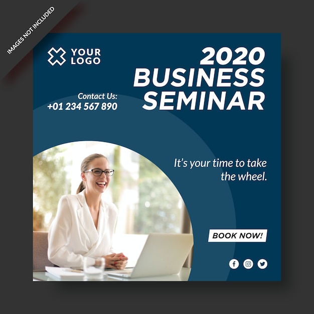 Vektor business seminar instagram promotion design