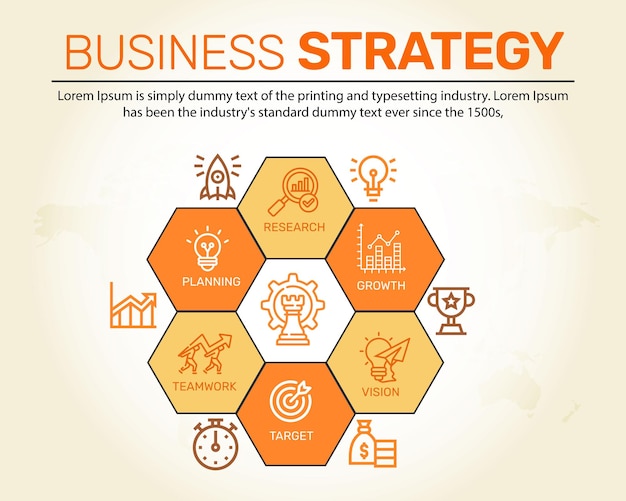 Business-strategie-infografik-postvorlage