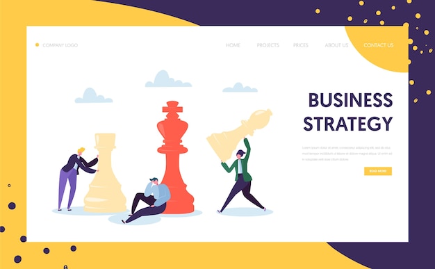 Business strategy plan thinking landing page