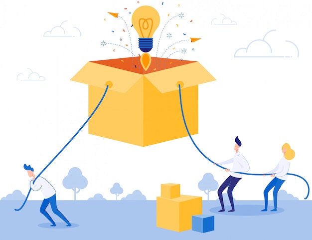 Business Team arbeiten hart am Start der Idee