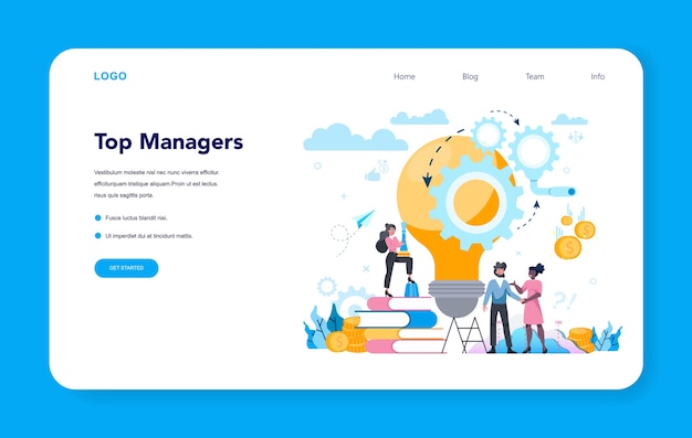 Business top management web banner oder landing page