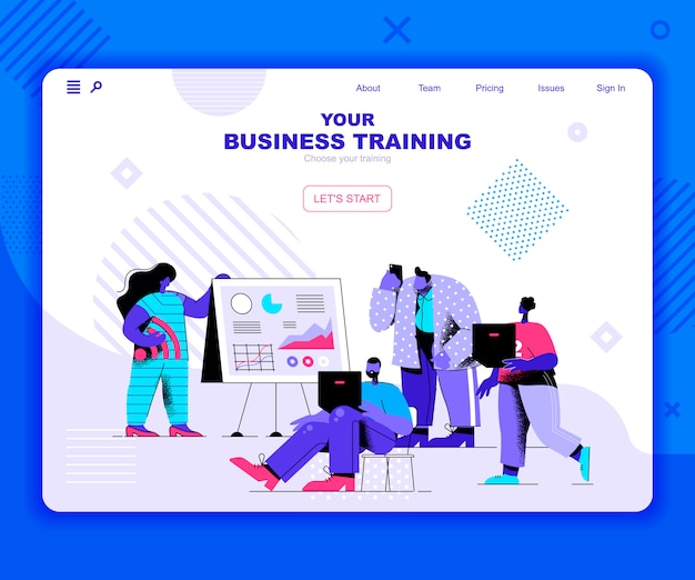 Business training landing page vorlage