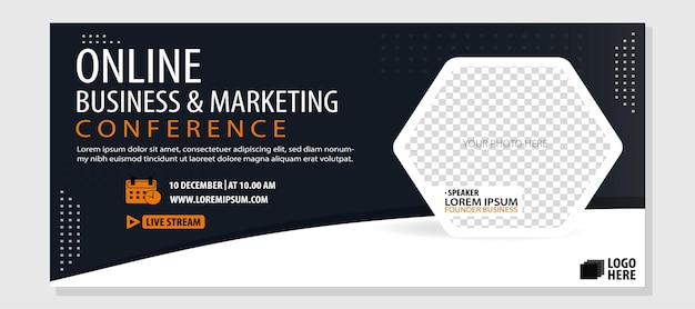 Business- und Marketing-Webinar, horizontales Banner-Template-Design