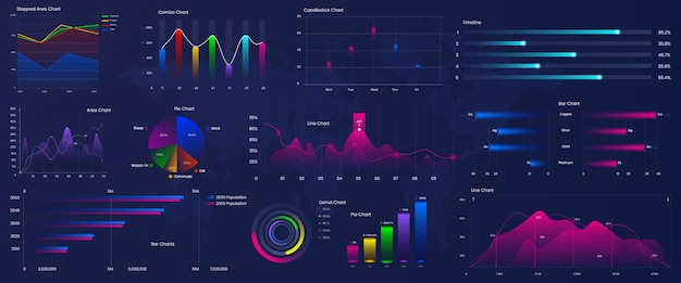 Vektor business-vektorelemente für datenvisualisierung infografiken und farbenfrohes diagrammdesign