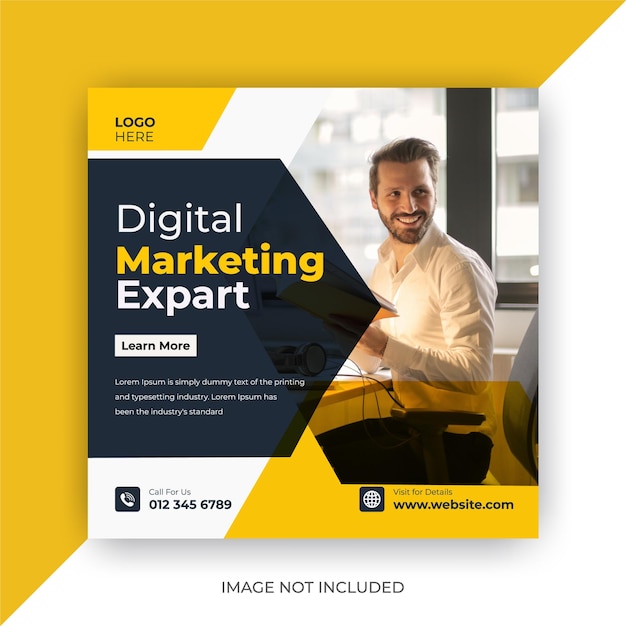 Business-Web-Banner und Social-Media-Post-Banner-Vorlage für Agenturen für digitales Marketing