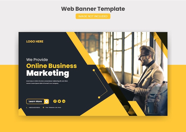 Business-Web-Cover-Banner und YouTube-Miniaturansicht für Social-Media-Beiträge