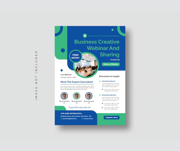 Business-Webinar-Flyer-Layout-Vorlage Für Geschäftsbroschüren, Plakate, Jahresberichte