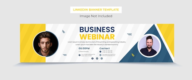 Business-webinar linkedin-banner-designvorlage premium-vektor