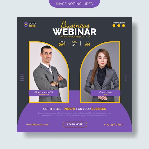 Vektor business-webinar-social-media-post-banner