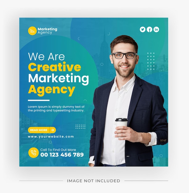 Business-Werbe-Social-Media-Post Banner quadratisches Flyer-Poster-Vorlagendesign