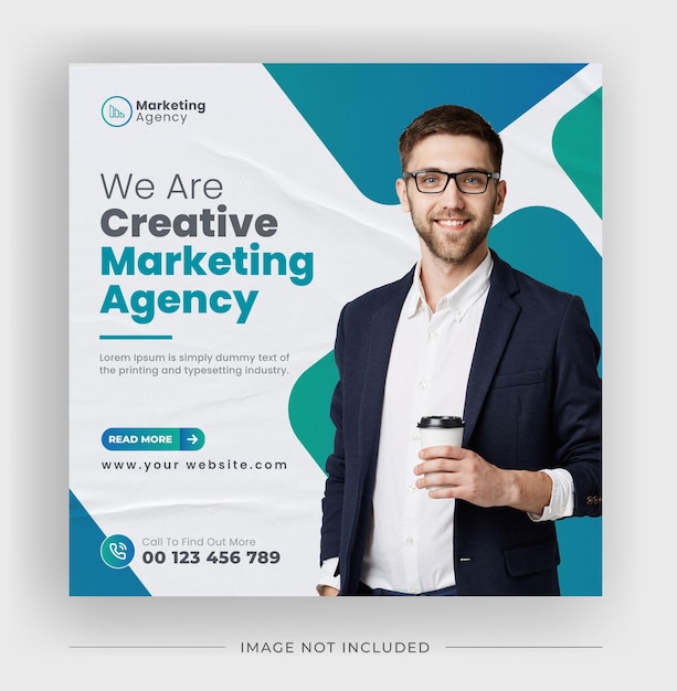 Business-Werbe-Social-Media-Post Banner quadratisches Flyer-Poster-Vorlagendesign
