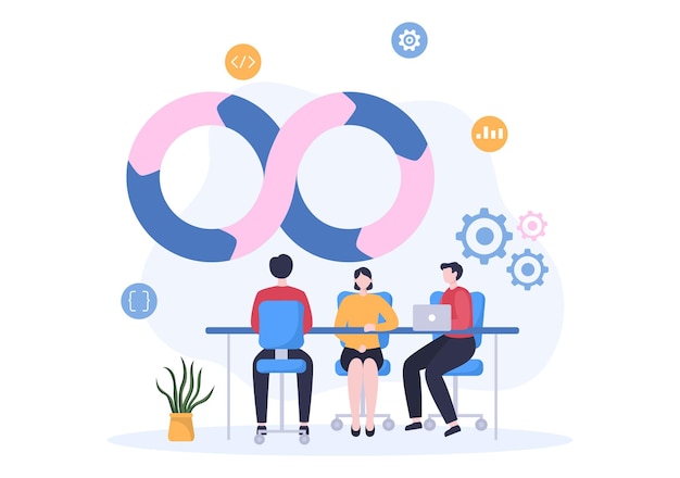 Business Workflow Organisation und Management Design Illustration