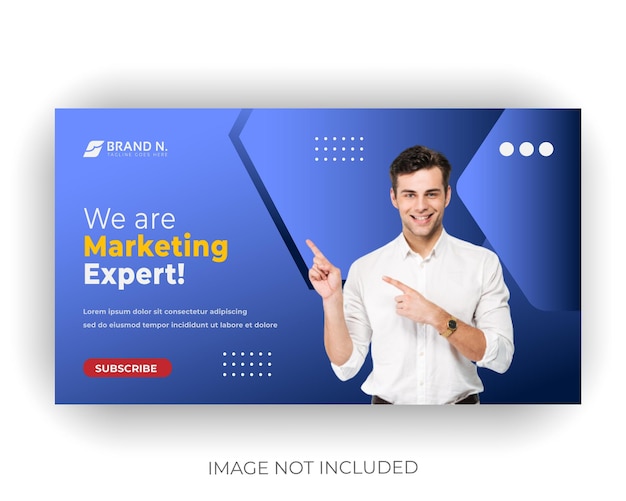 Business YouTube Miniaturbild und kreative Web-Banner-Vorlage