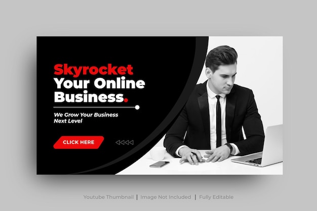 Business youtube thumbnail web-banner-vorlage für digitale marketingagenturen