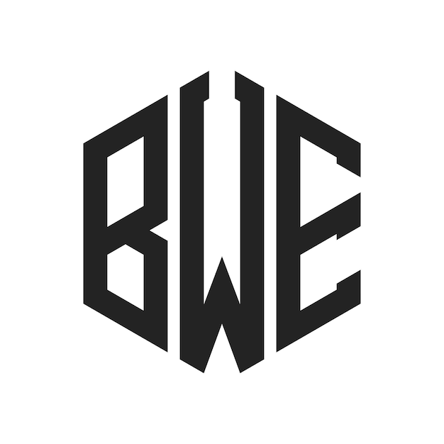 BWE-Logo-Design Anfangsbuchstaben BWE-Monogramm-Logo in sechseckiger Form
