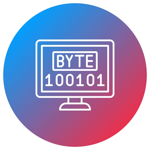 Byte-icon-vektorbild kann für die informatik verwendet werden