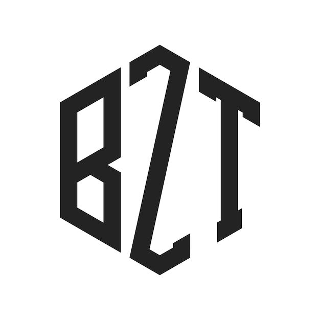 BZT-Logo-Design Anfangsbuchstaben BZT Monogramm-Logo in sechseckiger Form