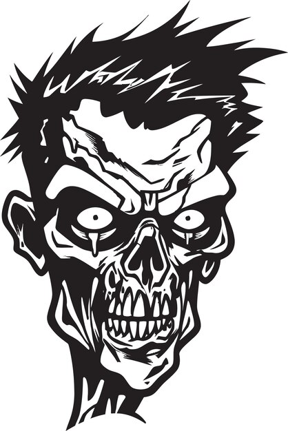 Cadaverous mascot zombie vector icon schreckliches zombie impression vector mascot