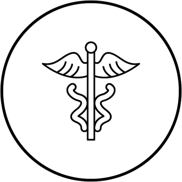 Vektor caduceus-vektor-symbol kann für apotheken-ikonen verwendet werden