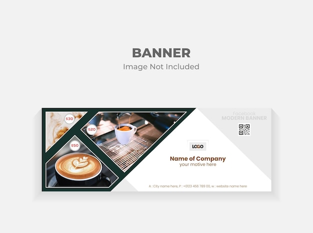 Café-facebook-banner-template-design free vector