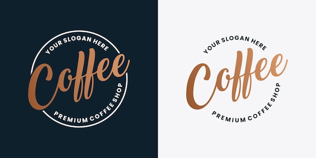 Vektor café-logo-design-abzeichen im vintage-stil