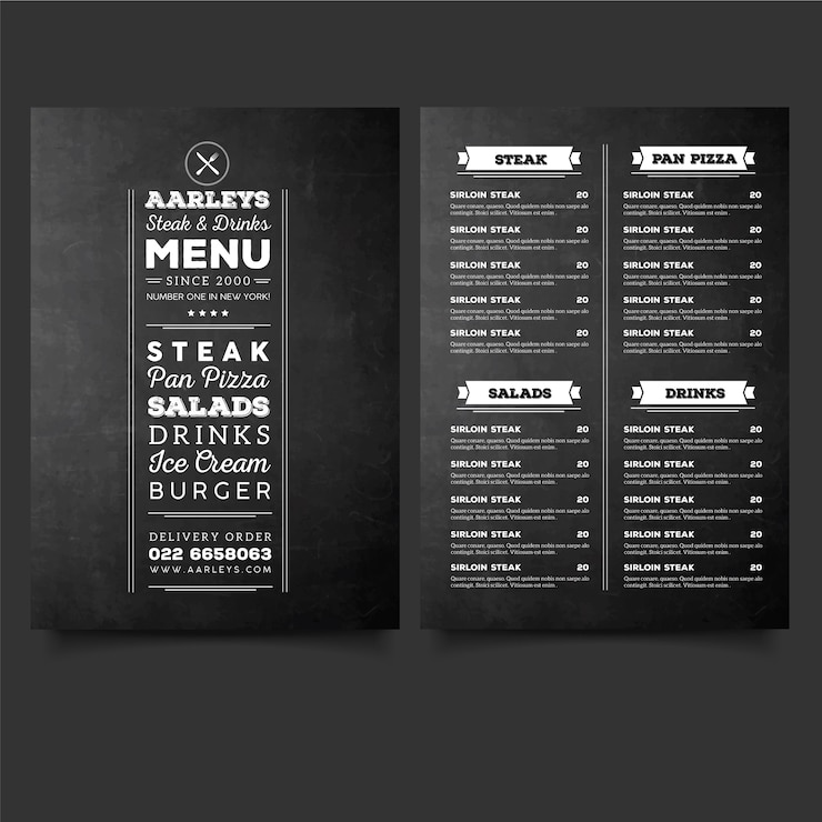 Vektor café-menü