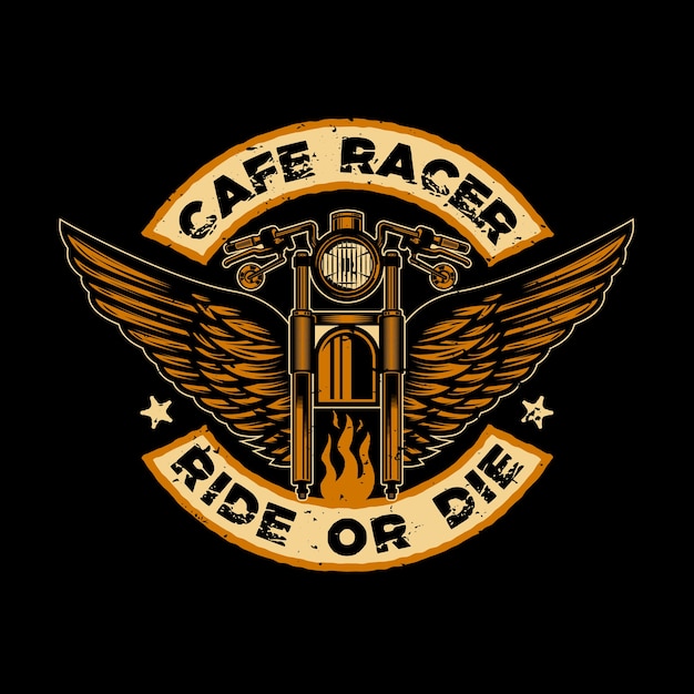 Cafe racer custom motorrad vintage abzeichen emblem