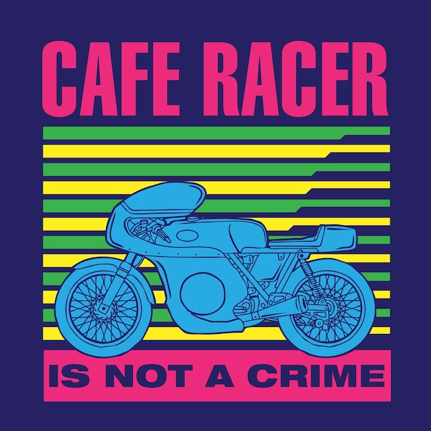 Cafe racer motor ist kein design im stil eines verbrechensposters