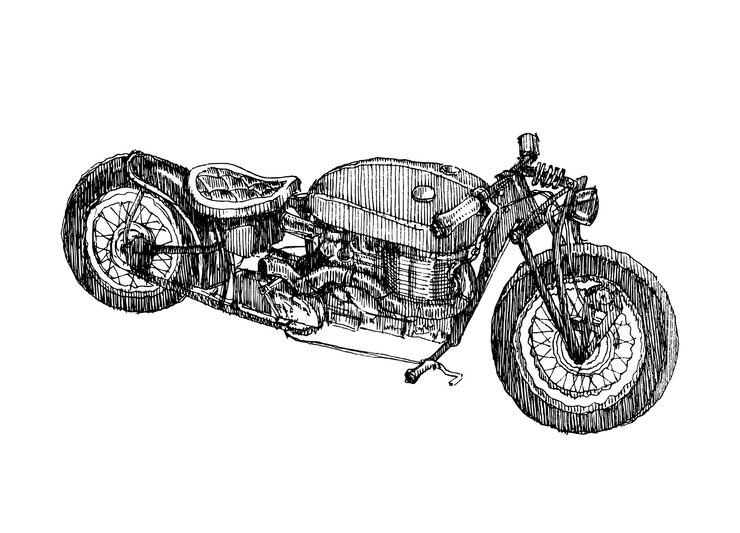Vektor cafe racer-motorrad-illustration