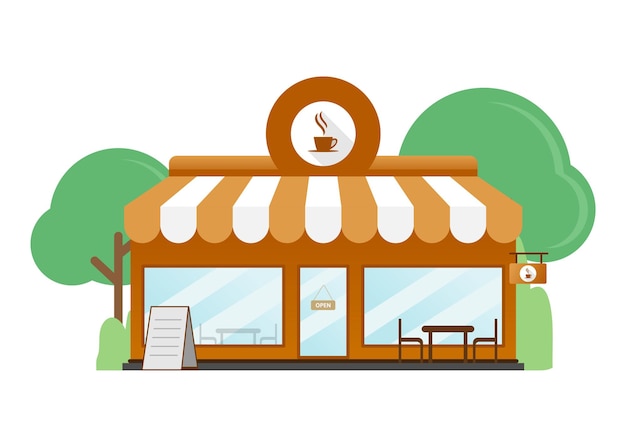 Cafe Shop, Café flaches Design
