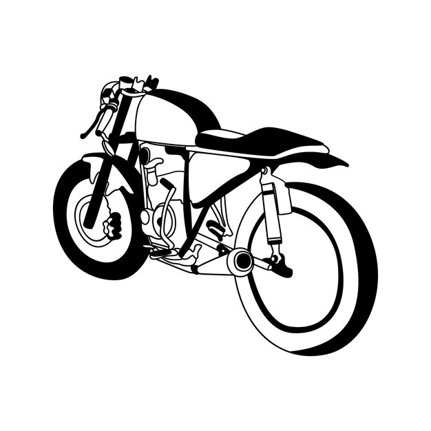 Caferacer motorrad-linienkunst.